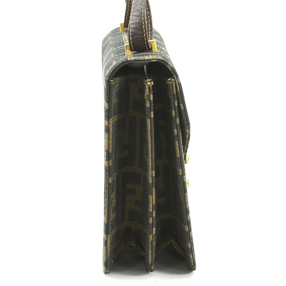 FENDI Brown Leather Zucca Shoulder Bag - Picture 2 of 5